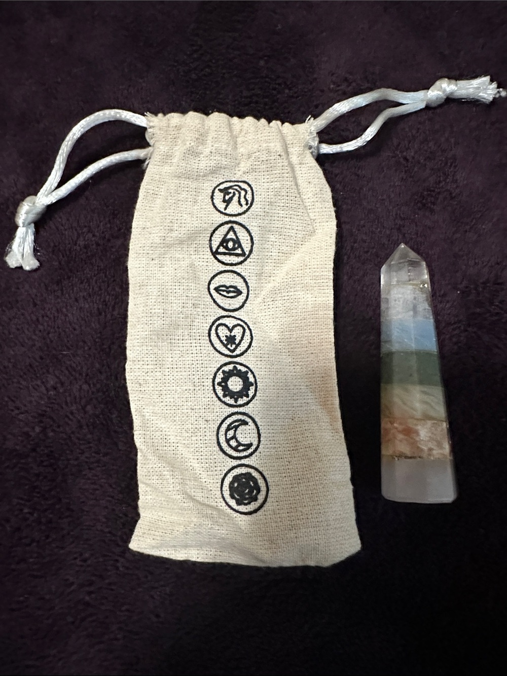 Goddess Provisions Crystal Tower in Travel Pouch Green Witch crystal healing NIP